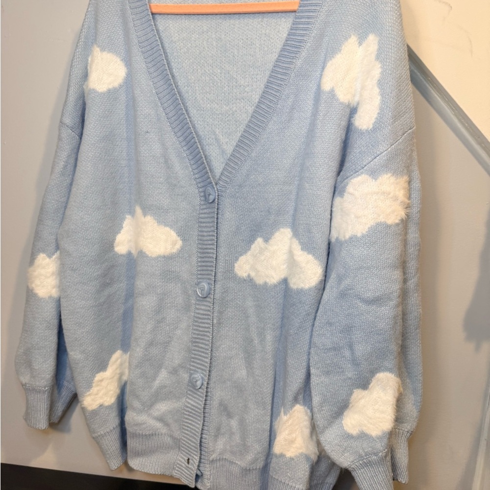 SHEIN Light Blue Cloud Cardigan